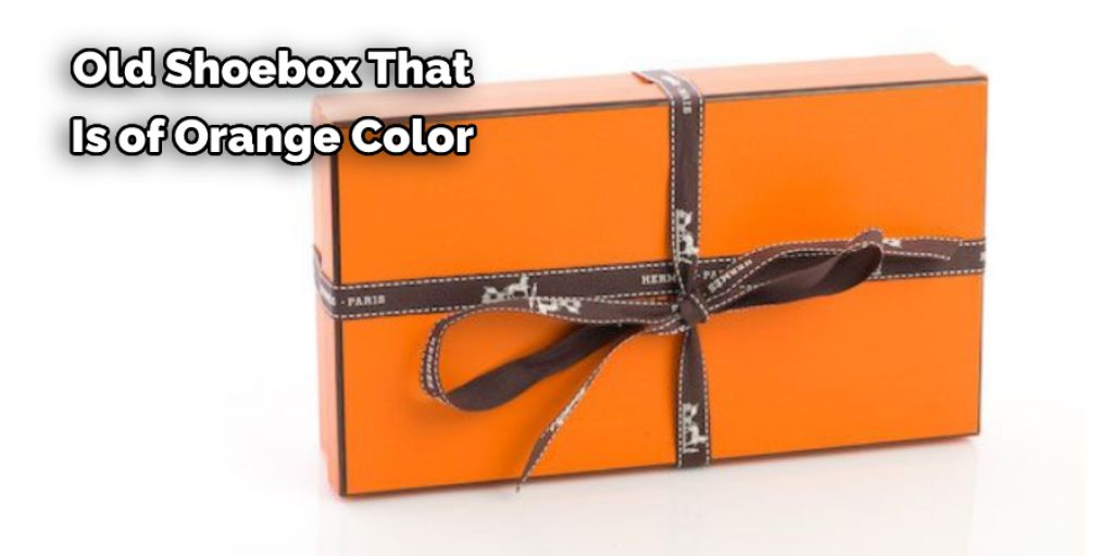 old shoebox that is of orange color