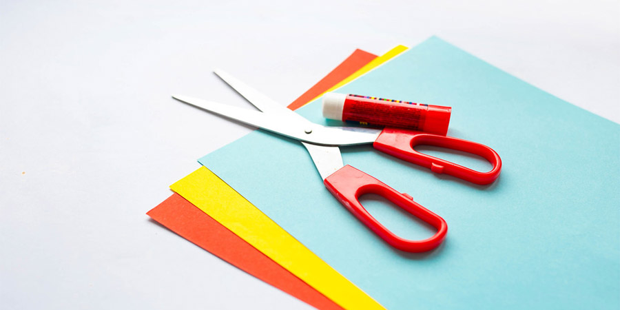 colorful papers and scissor