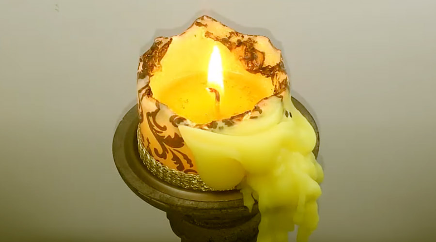 How to Burn a Decoupage Candle 3