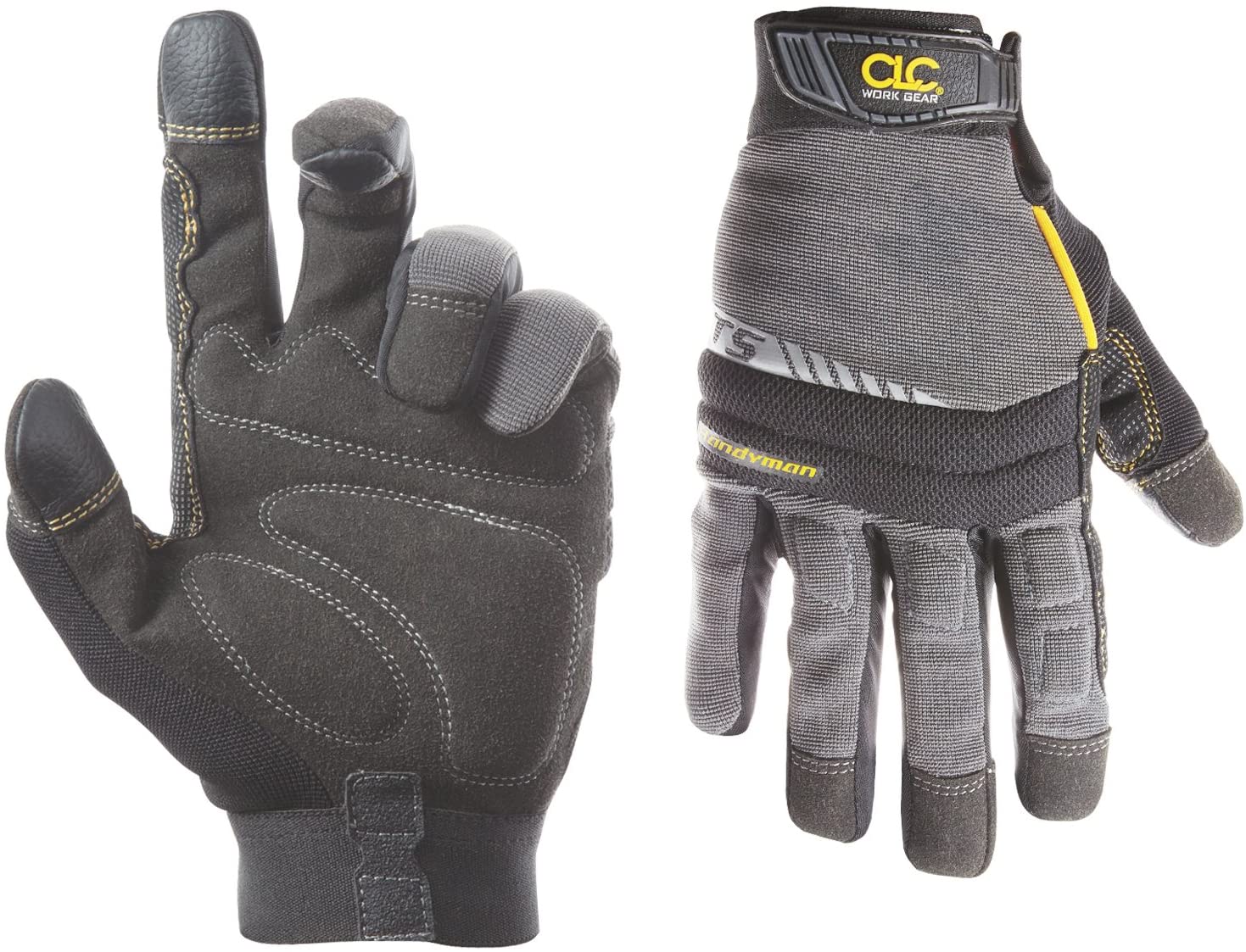 CLC Custom Leathercraft 125M Handyman Flex Grip Work Gloves, Shrink Resistant, Improved Dexterity, Tough, Stretchable, Excellent Grip,Medium