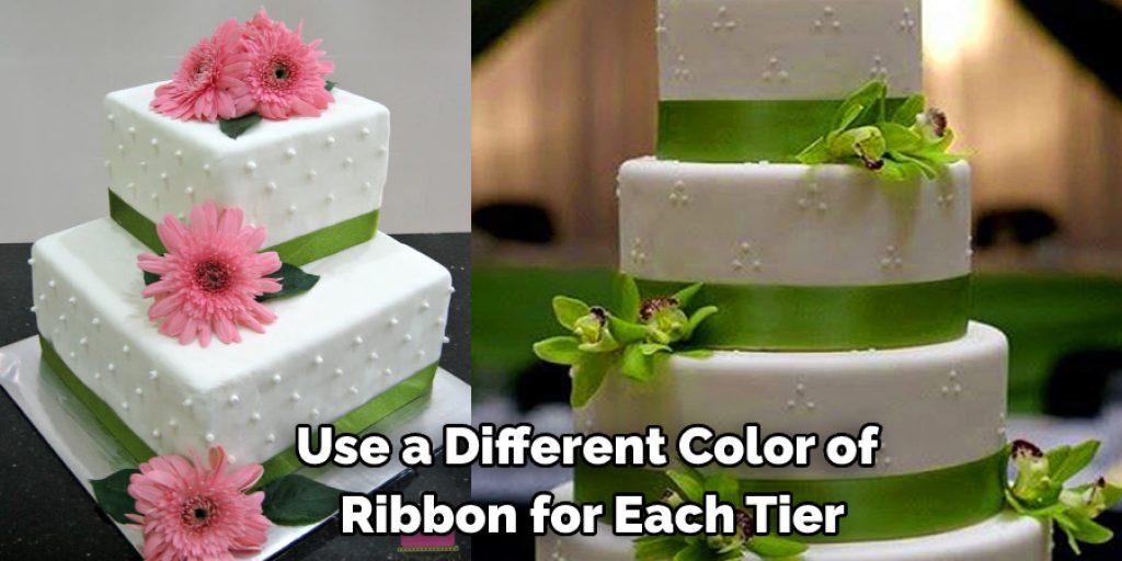 Use a Different Color of  Ribbon for Each Tier