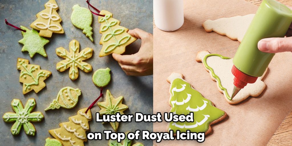 Luster Dust Used  on Top of Royal Icing
