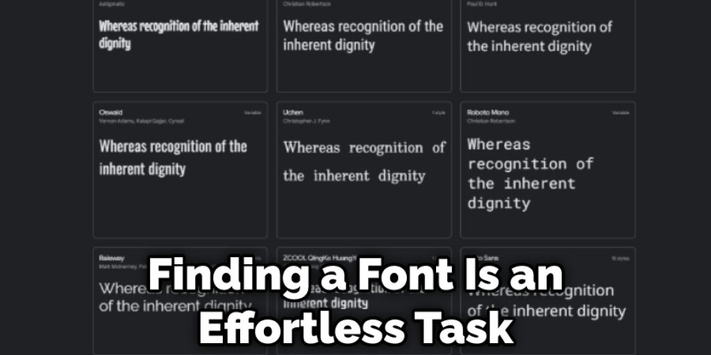 Finding a Font Is an Effortless Task