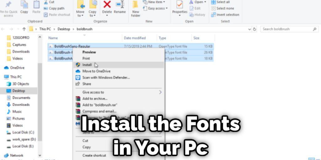 Install the Fonts in Your Pc