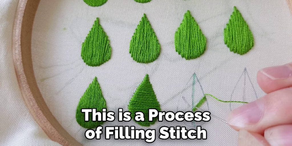 This is a Process of Filling Stitch