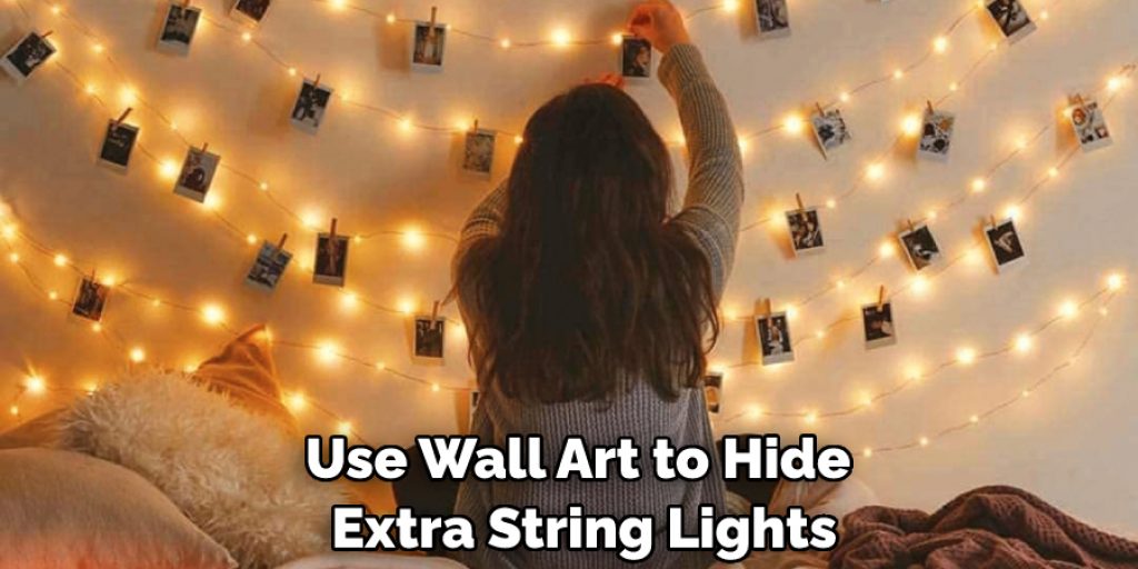 Use Wall Art to Hide Extra String Lights