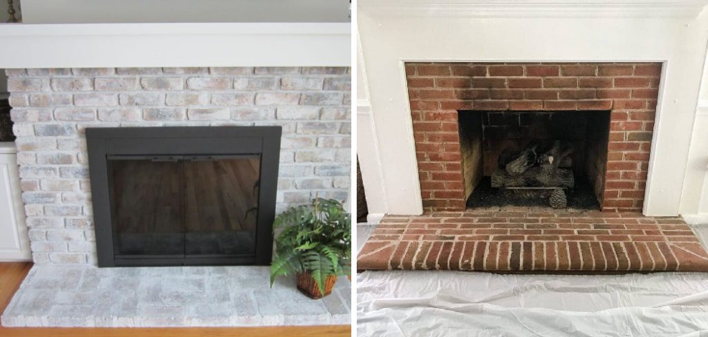 How to Limewash Brick Fireplace