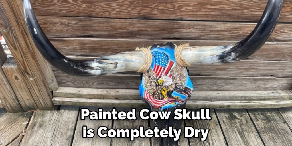 Painted Cow Skull is Completely Dry