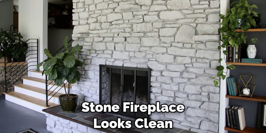 Stone Fireplace Looks Clean