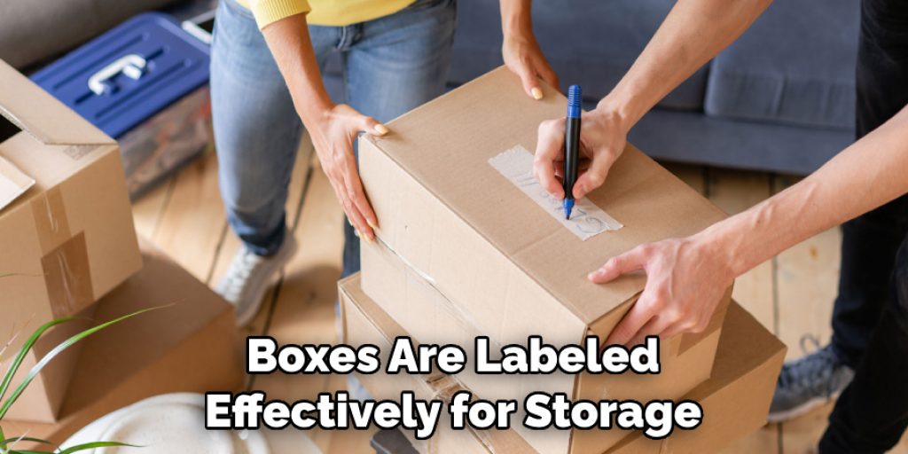 Boxes Are Labeled Effectively for Storage