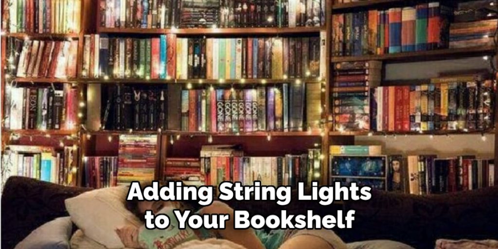 Adding String Lights to Your Bookshelf