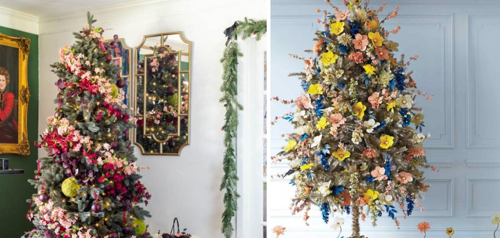 How to Decorate a Christmas Tree With Flowers