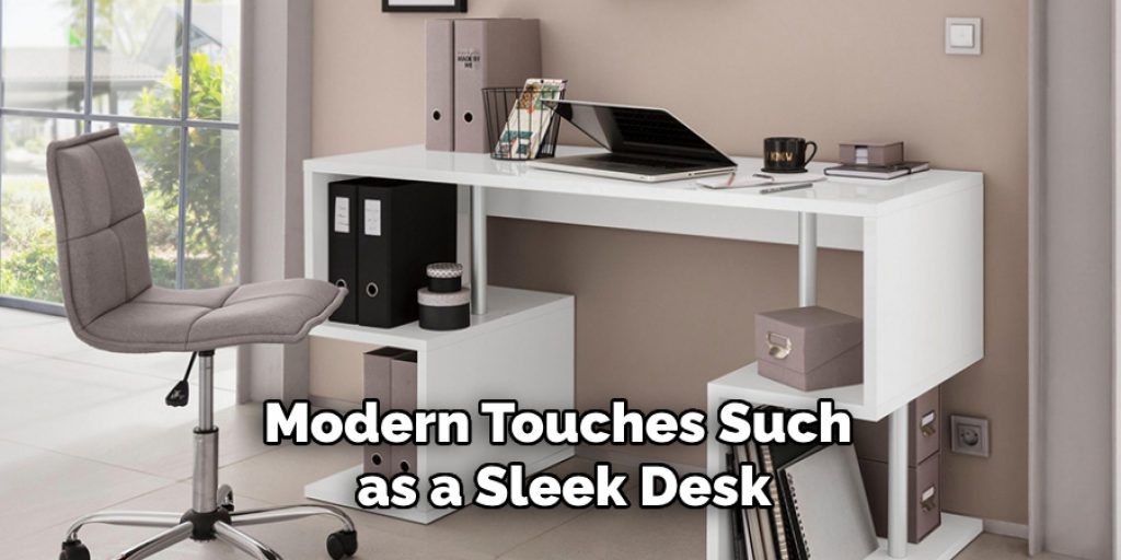 Modern Touches Such as a Sleek Desk