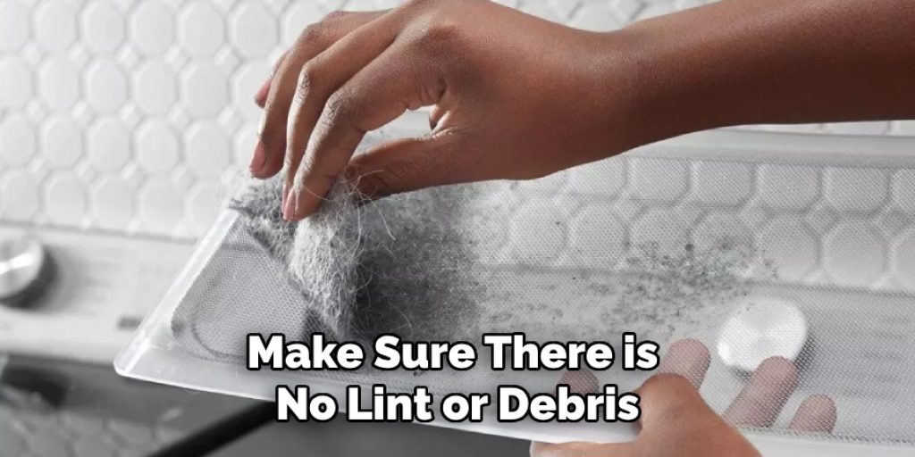 Make Sure There is 
No Lint or Debris