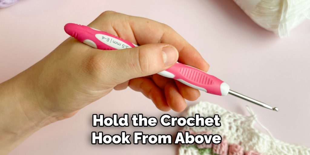 Hold the Crochet
Hook From Above