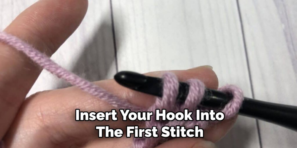 Insert Your Hook Into
The First Stitch