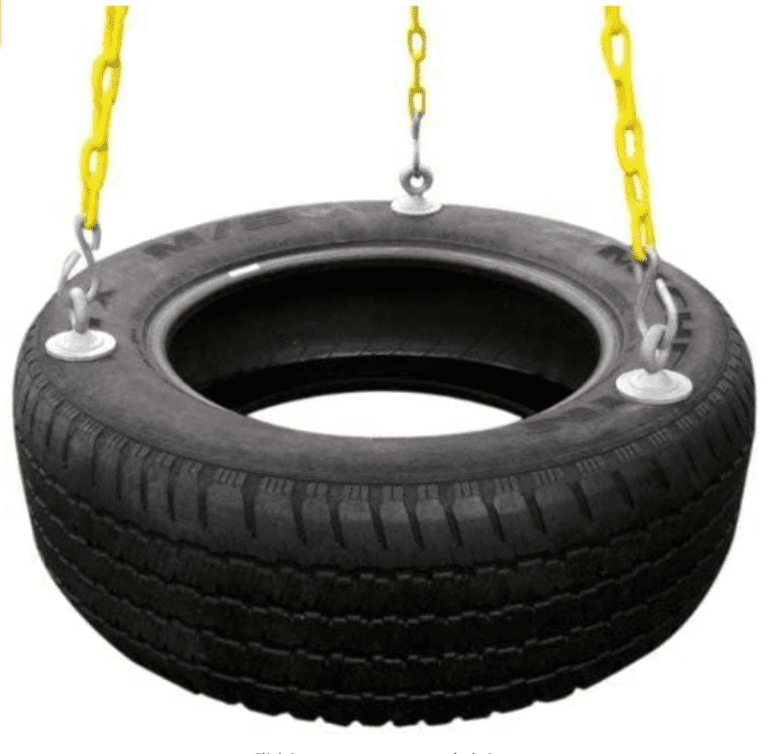 wooden tire swing