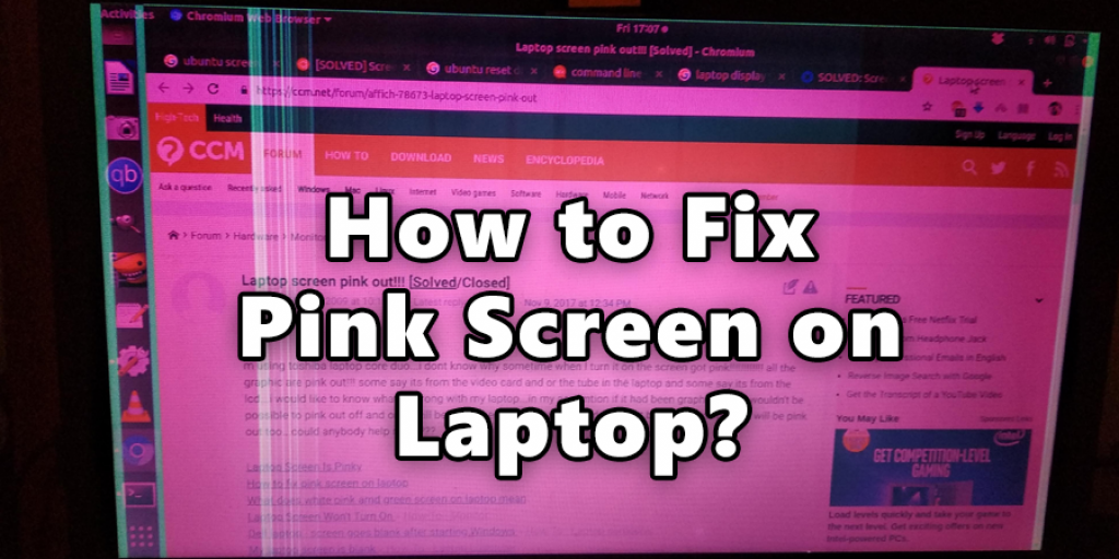 How to Fix Pink Screen on Laptop