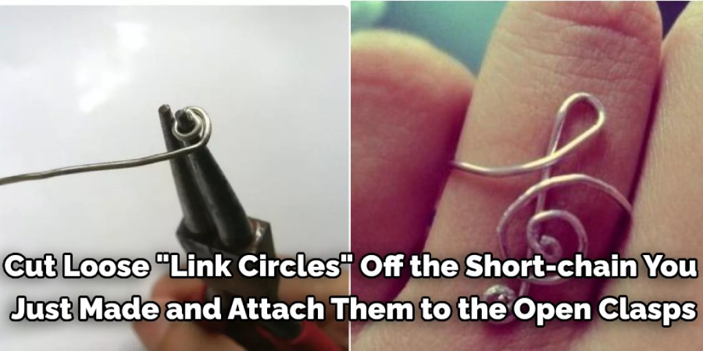 Cut loose "link circles" off the short-chain you just made and attach them to the open clasps