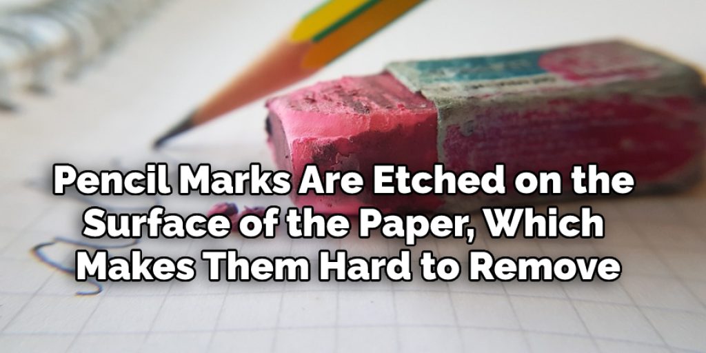 Pencil marks are etched on the surface 