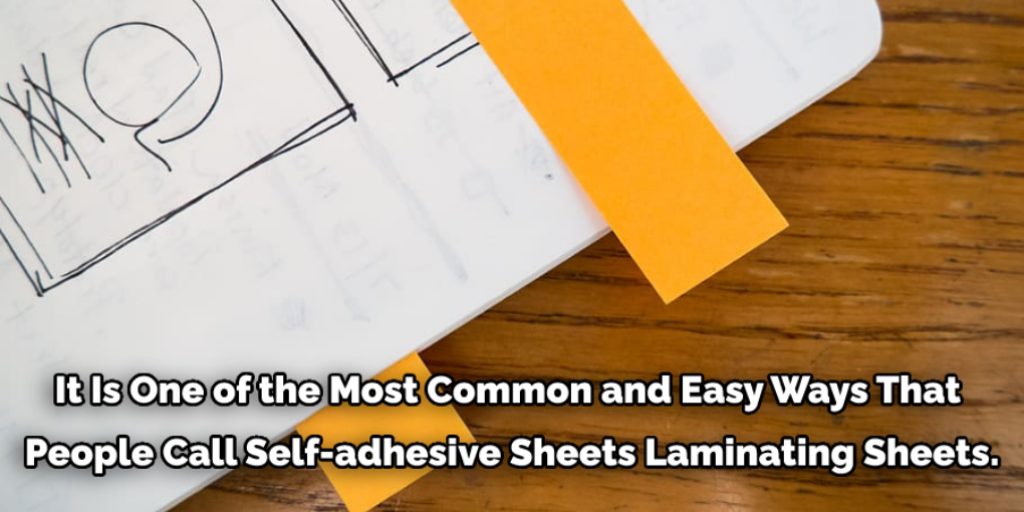 Using self-adhesive sheets to laminate paper