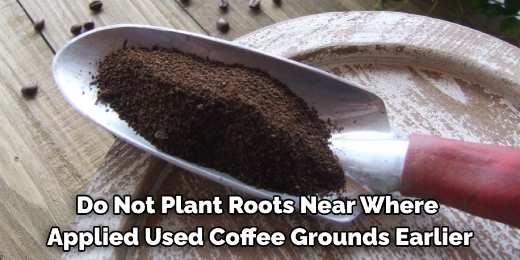 While applying used coffee grounds in your garden