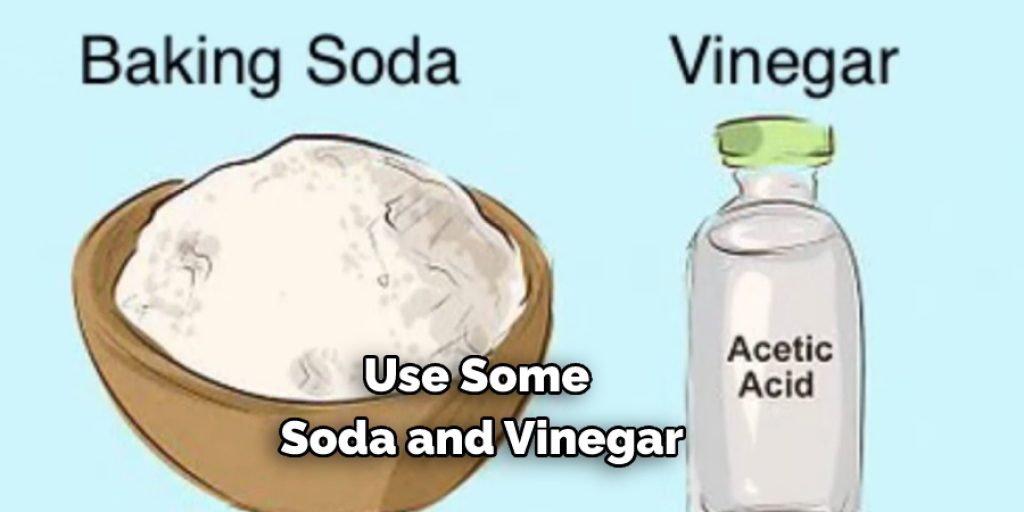 Pour baking soda (about 1 cup's worth) into your sink, then pour apple cider vinegar on top of it. You can use a stick or spatula to mix the two if necessary. 