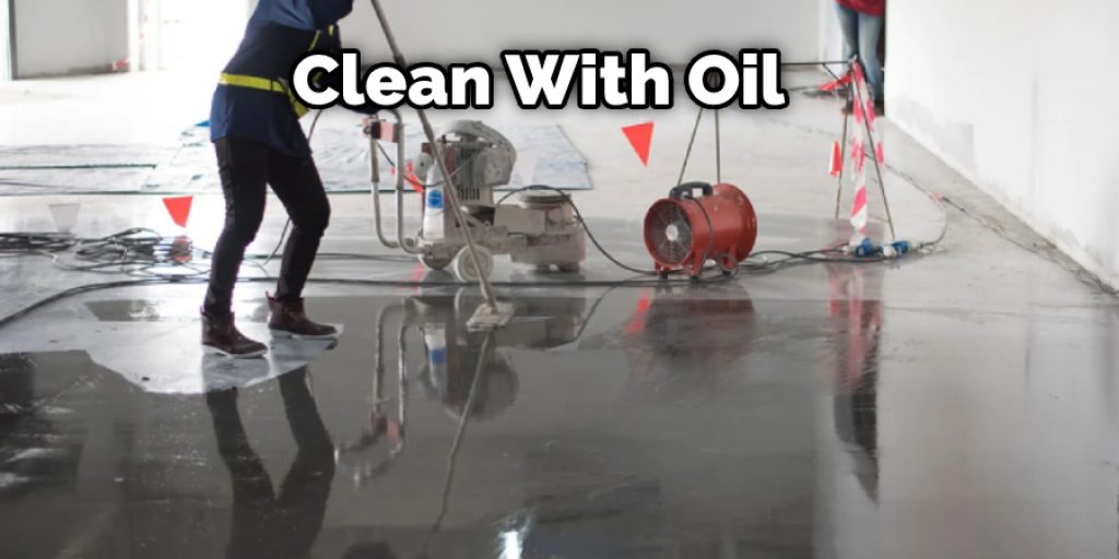 Use oil to break them down for larger chunks of concrete dust instead of baby powder. Use