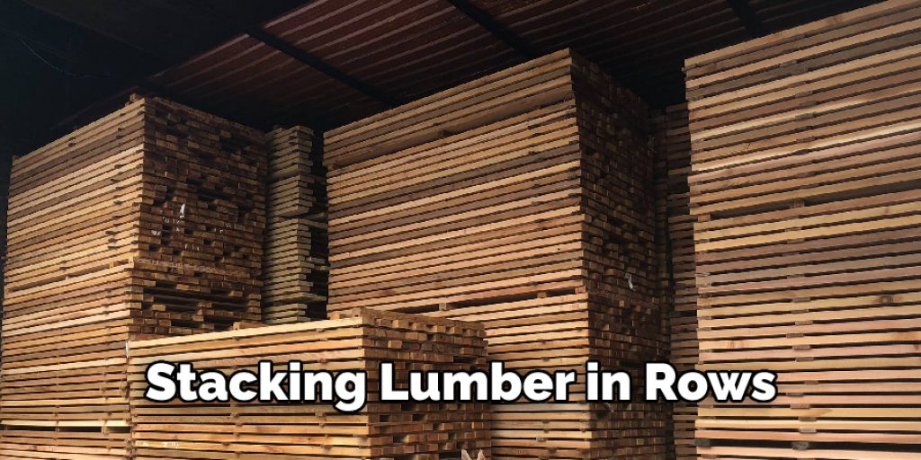 Stacking Lumber in Rows 