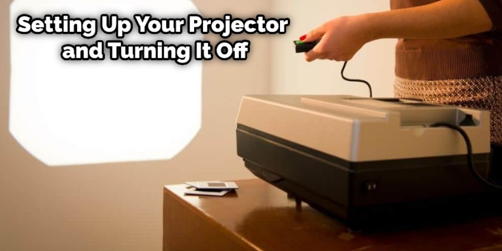 After setting up your projector and turning it off, you will notice that when you turn it back on it does not shine as bright as before.