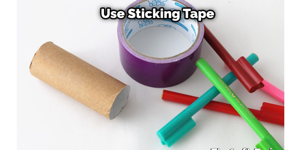You have to use sticking tape to connect these two cylindrical rolls. 
