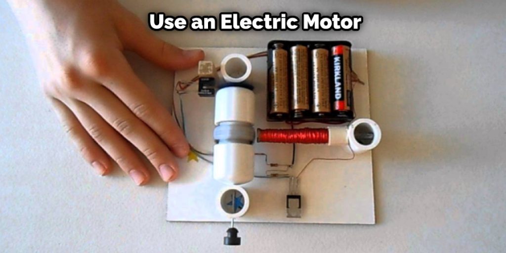 To use an electric motor, attach it to your pendulum and run current through the wires to spin the motor. 