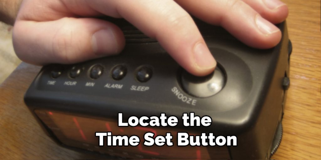 Locate the Time Set Button
