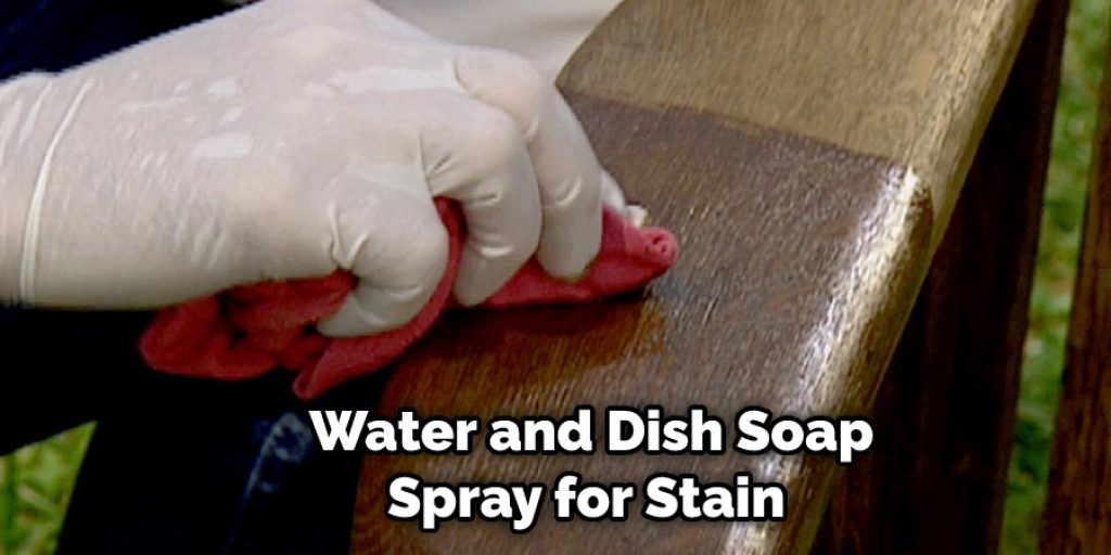 Water and Dish Soap Spray for Stain 