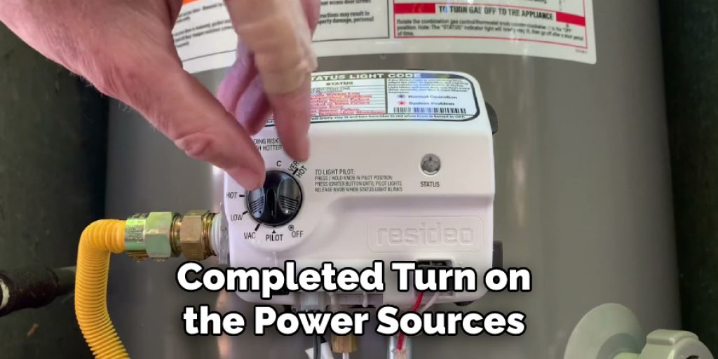 Completed Turn on the Power Sources 