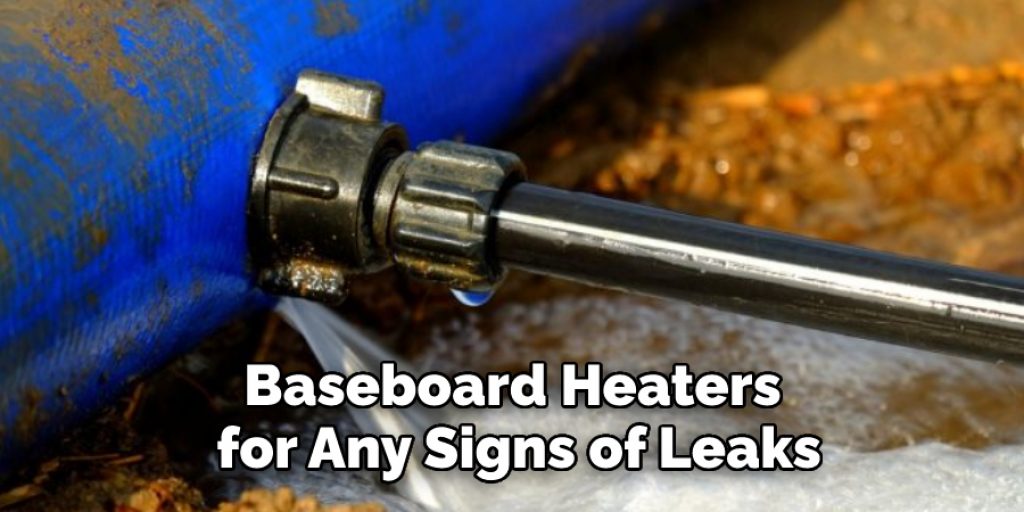 Baseboard Heaters for Any Signs of Leaks
