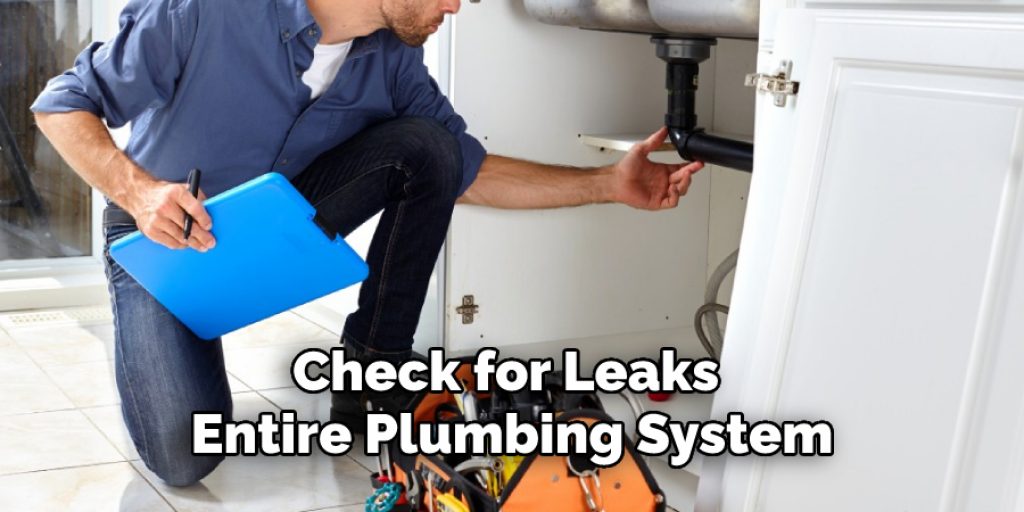 Check for Leaks 
Entire Plumbing System