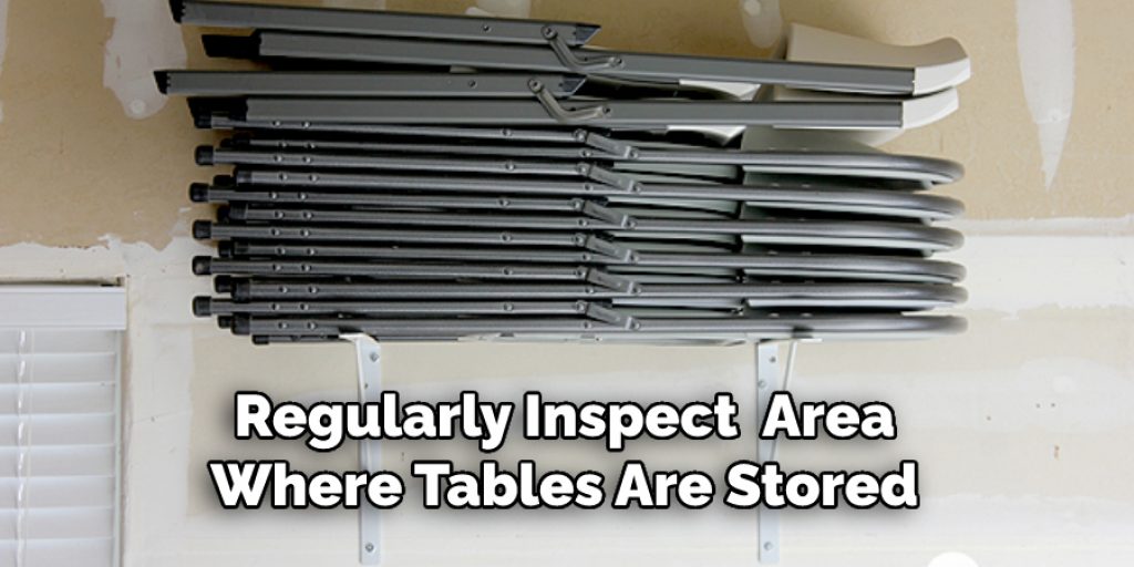 Regularly Inspect  Area
Where Tables Are Stored