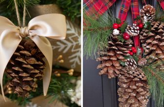 How to Make Pinecone Ornaments With Ribbon