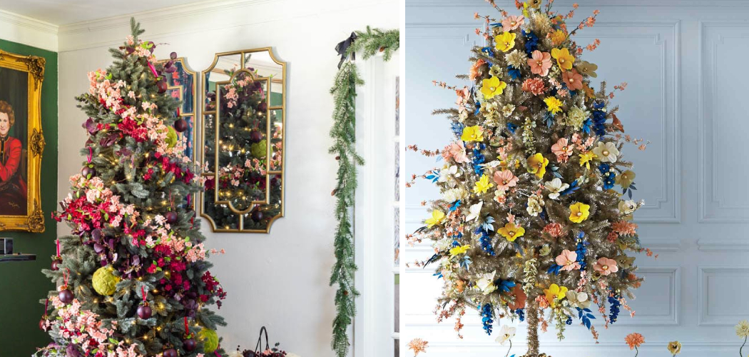 How to Decorate a Christmas Tree With Flowers