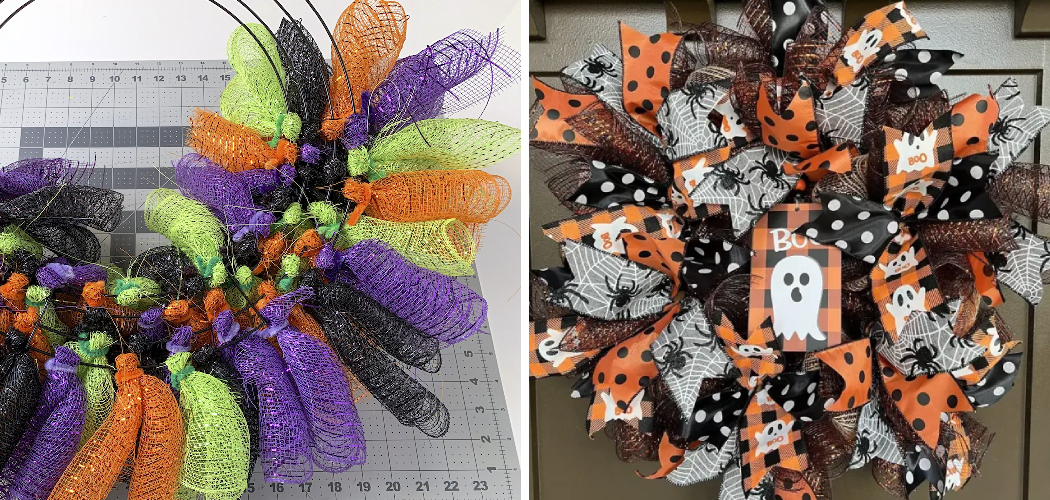 How to Make Halloween Wreath With Mesh