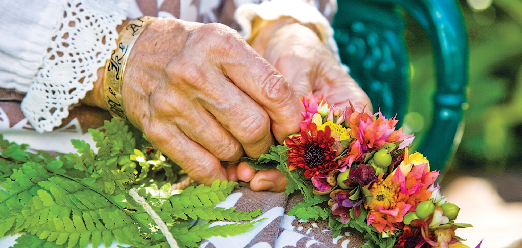 How to Make a Lei With Greenery